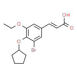 ChemSpider 2D Image | (2E)-3-[3-Bromo-4-(cyclopentyloxy)-5-ethoxyphenyl]acrylic acid | C16H19BrO4