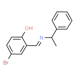 ChemSpider 2D Image | 4-Bromo-2-{(E)-[(1-phenylethyl)imino]methyl}phenol | C15H14BrNO