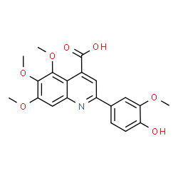 ChemSpider 2D Image | 2-(4-Hydroxy-3-methoxyphenyl)-5,6,7-trimethoxy-4-quinolinecarboxylic acid | C20H19NO7