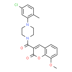 ChemSpider 2D Image | 3-{[4-(5-Chloro-2-methylphenyl)-1-piperazinyl]carbonyl}-8-methoxy-2H-chromen-2-one | C22H21ClN2O4
