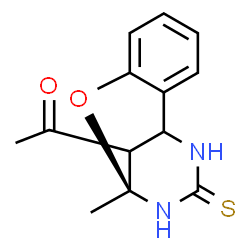 ChemSpider 2D Image | 1-[(9S)-9-Methyl-11-thioxo-8-oxa-10,12-diazatricyclo[7.3.1.0~2,7~]trideca-2,4,6-trien-13-yl]ethanone | C13H14N2O2S