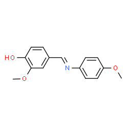 ChemSpider 2D Image | 2-Methoxy-4-{(E)-[(4-methoxyphenyl)imino]methyl}phenol | C15H15NO3