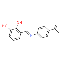 ChemSpider 2D Image | 1-{4-[(E)-(2,3-Dihydroxybenzylidene)amino]phenyl}ethanone | C15H13NO3