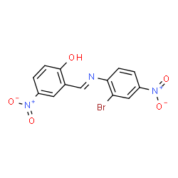 ChemSpider 2D Image | 2-{(E)-[(2-Bromo-4-nitrophenyl)imino]methyl}-4-nitrophenol | C13H8BrN3O5