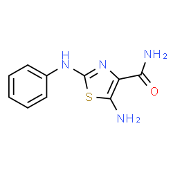 ChemSpider 2D Image | 5-Amino-2-anilino-1,3-thiazole-4-carboxamide | C10H10N4OS