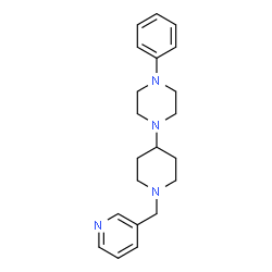 ChemSpider 2D Image | 1-Phenyl-4-[1-(3-pyridinylmethyl)-4-piperidinyl]piperazine | C21H28N4