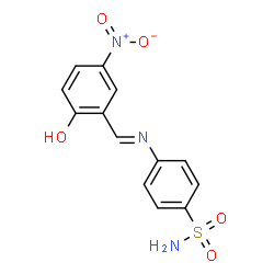 ChemSpider 2D Image | 4-[(E)-(2-Hydroxy-5-nitrobenzylidene)amino]benzenesulfonamide | C13H11N3O5S