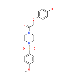 ChemSpider 2D Image | 2-(4-Methoxyphenoxy)-1-{4-[(4-methoxyphenyl)sulfonyl]-1-piperazinyl}ethanone | C20H24N2O6S