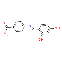 ChemSpider 2D Image | Methyl 4-[(E)-(2,4-dihydroxybenzylidene)amino]benzoate | C15H13NO4