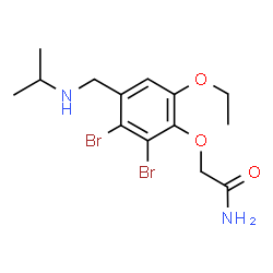 ChemSpider 2D Image | 2-{2,3-Dibromo-6-ethoxy-4-[(isopropylamino)methyl]phenoxy}acetamide | C14H20Br2N2O3