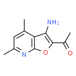 ChemSpider 2D Image | 1-(3-Amino-4,6-dimethylfuro[2,3-b]pyridin-2-yl)ethanone | C11H12N2O2