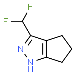 ChemSpider 2D Image | 3-(difluoromethyl)-1H,4H,5H,6H-cyclopenta[c]pyrazole | C7H8F2N2