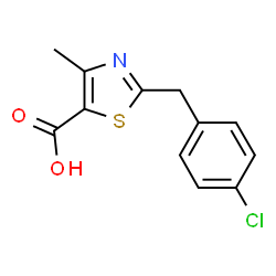 ChemSpider 2D Image | 2-(4-chlorobenzyl)-4-methylthiazole-5-carboxylic acid | C12H10ClNO2S