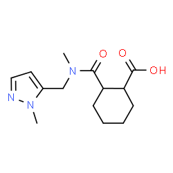 ChemSpider 2D Image | 2-{METHYL[(2-METHYLPYRAZOL-3-YL)METHYL]CARBAMOYL}CYCLOHEXANE-1-CARBOXYLIC ACID | C14H21N3O3