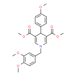 ChemSpider 2D Image | Dimethyl 1-(3,4-dimethoxybenzyl)-4-(4-methoxyphenyl)-1,4-dihydro-3,5-pyridinedicarboxylate | C25H27NO7