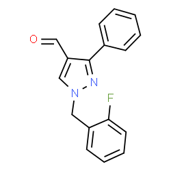 ChemSpider 2D Image | 1-(2-Fluorobenzyl)-3-phenyl-1H-pyrazole-4-carbaldehyde | C17H13FN2O