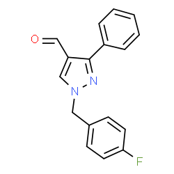 ChemSpider 2D Image | 1-(4-Fluorobenzyl)-3-phenyl-1H-pyrazole-4-carbaldehyde | C17H13FN2O