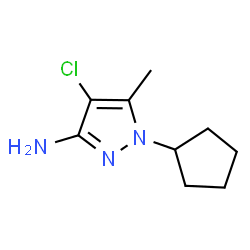 ChemSpider 2D Image | 4-chloro-1-cyclopentyl-5-methylpyrazol-3-amine | C9H14ClN3