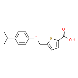 ChemSpider 2D Image | 5-(4-ISOPROPYLPHENOXYMETHYL)THIOPHENE-2-CARBOXYLIC ACID | C15H16O3S