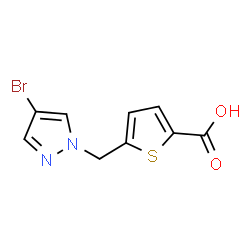 ChemSpider 2D Image | 5-[(4-BROMOPYRAZOL-1-YL)METHYL]THIOPHENE-2-CARBOXYLIC ACID | C9H7BrN2O2S