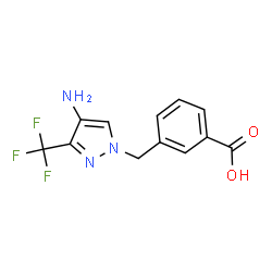 ChemSpider 2D Image | 3-{[4-AMINO-3-(TRIFLUOROMETHYL)PYRAZOL-1-YL]METHYL}BENZOIC ACID | C12H10F3N3O2