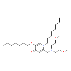 ChemSpider 2D Image | 2-{[Bis(2-methoxyethyl)amino]methyl}-5-(heptyloxy)-1-octyl-4(1H)-pyridinone | C27H50N2O4