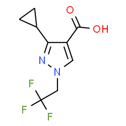 ChemSpider 2D Image | 3-Cyclopropyl-1-(2,2,2-trifluoroethyl)pyrazole-4-carboxylic acid | C9H9F3N2O2