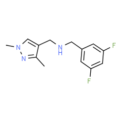 ChemSpider 2D Image | [(3,5-difluorophenyl)methyl][(1,3-dimethylpyrazol-4-yl)methyl]amine | C13H15F2N3