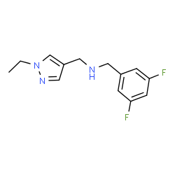 ChemSpider 2D Image | N-(3,5-difluorobenzyl)-N-[(1-ethyl-1H-pyrazol-4-yl)methyl]amine | C13H15F2N3