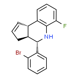 ChemSpider 2D Image | (3aS,4S,9bS)-4-(2-Bromophenyl)-6-fluoro-3a,4,5,9b-tetrahydro-3H-cyclopenta[c]quinoline | C18H15BrFN