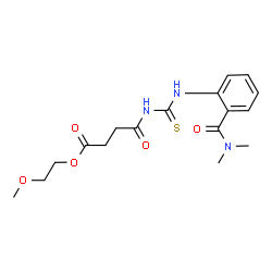 ChemSpider 2D Image | 2-Methoxyethyl 4-({[2-(dimethylcarbamoyl)phenyl]carbamothioyl}amino)-4-oxobutanoate | C17H23N3O5S