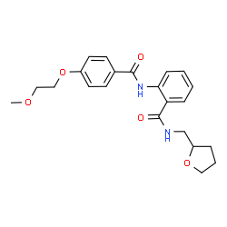 ChemSpider 2D Image | 2-{[4-(2-Methoxyethoxy)benzoyl]amino}-N-(tetrahydro-2-furanylmethyl)benzamide | C22H26N2O5