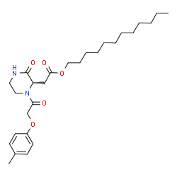 ChemSpider 2D Image | Dodecyl {1-[(4-methylphenoxy)acetyl]-3-oxo-2-piperazinyl}acetate | C27H42N2O5