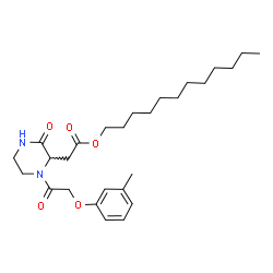 ChemSpider 2D Image | Dodecyl {1-[(3-methylphenoxy)acetyl]-3-oxo-2-piperazinyl}acetate | C27H42N2O5