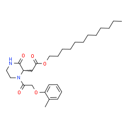 ChemSpider 2D Image | Dodecyl {1-[(2-methylphenoxy)acetyl]-3-oxo-2-piperazinyl}acetate | C27H42N2O5