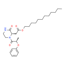 ChemSpider 2D Image | Dodecyl [3-oxo-1-(2-phenoxypropanoyl)-2-piperazinyl]acetate | C27H42N2O5