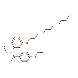 ChemSpider 2D Image | Dodecyl [1-(4-ethoxybenzoyl)-3-oxo-2-piperazinyl]acetate | C27H42N2O5