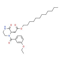 ChemSpider 2D Image | Dodecyl [1-(3-ethoxybenzoyl)-3-oxo-2-piperazinyl]acetate | C27H42N2O5