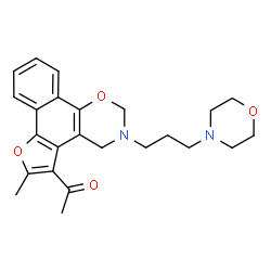 ChemSpider 2D Image | 1-{6-Methyl-3-[3-(4-morpholinyl)propyl]-3,4-dihydro-2H-furo[3',2':3,4]naphtho[2,1-e][1,3]oxazin-5-yl}ethanone | C24H28N2O4