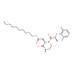 ChemSpider 2D Image | Decyl {1-[2-(2,6-dimethylphenoxy)propanoyl]-3-oxo-2-piperazinyl}acetate | C27H42N2O5