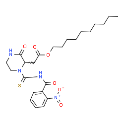 ChemSpider 2D Image | Decyl {1-[(2-nitrobenzoyl)carbamothioyl]-3-oxo-2-piperazinyl}acetate | C24H34N4O6S