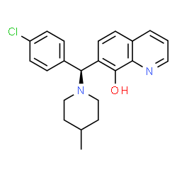 ChemSpider 2D Image | 7-[(R)-(4-Chlorophenyl)(4-methyl-1-piperidinyl)methyl]-8-quinolinol | C22H23ClN2O