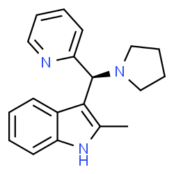 ChemSpider 2D Image | 2-Methyl-3-[(S)-2-pyridinyl(1-pyrrolidinyl)methyl]-1H-indole | C19H21N3