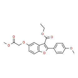 ChemSpider 2D Image | Ethyl 5-(2-methoxy-2-oxoethoxy)-2-(4-methoxyphenyl)-1-benzofuran-3-carboxylate | C21H20O7