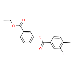 ChemSpider 2D Image | 3-(Ethoxycarbonyl)phenyl 3-iodo-4-methylbenzoate | C17H15IO4