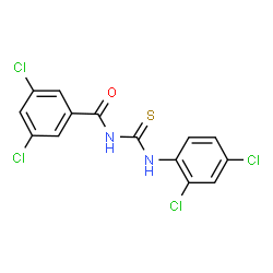 ChemSpider 2D Image | 3,5-Dichloro-N-[(2,4-dichlorophenyl)carbamothioyl]benzamide | C14H8Cl4N2OS