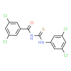 ChemSpider 2D Image | 3,5-Dichloro-N-[(3,5-dichlorophenyl)carbamothioyl]benzamide | C14H8Cl4N2OS
