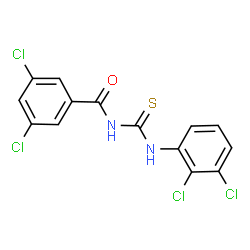 ChemSpider 2D Image | 3,5-Dichloro-N-[(2,3-dichlorophenyl)carbamothioyl]benzamide | C14H8Cl4N2OS
