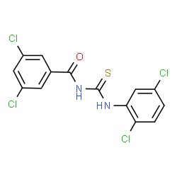 ChemSpider 2D Image | 3,5-Dichloro-N-[(2,5-dichlorophenyl)carbamothioyl]benzamide | C14H8Cl4N2OS