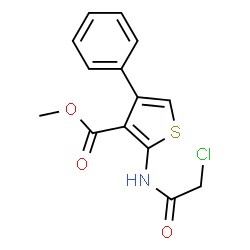 ChemSpider 2D Image | methyl 2-(2-chloroacetamido)-4-phenylthiophene-3-carboxylate | C14H12ClNO3S